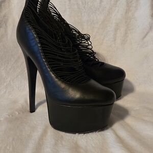 London Trash Black Platform Heels